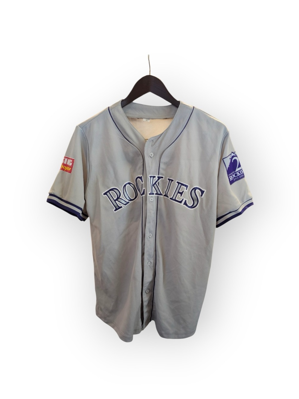 Colorado Rockies 25th Anniversary Giveaway Jersey Grey Size M #93 1993-2018